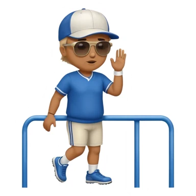 stocky man watching a track meet full length sticker