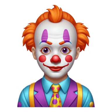 Clown with glowing LED tie sticker