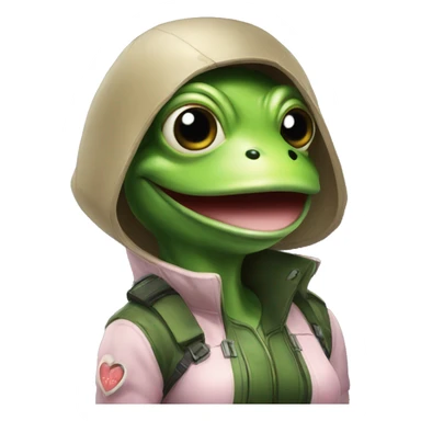 Frog wearing Jill valentines resident evil outfit sticker