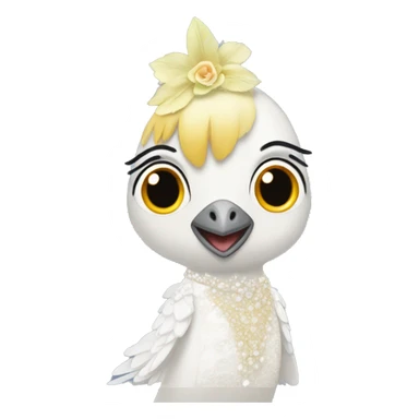 Cockatiel wearing a wedding dress  sticker