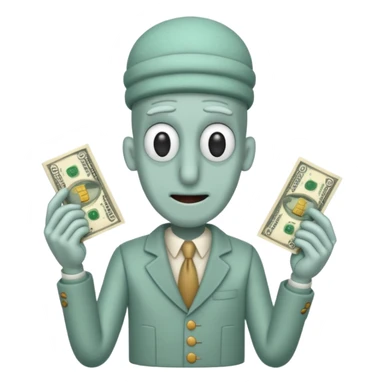 Calamardo con dinero sticker