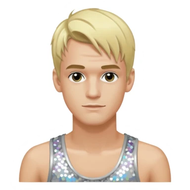 Aaron Carter with blonde hair, silver sequin tank top sticker