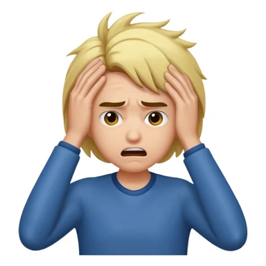 pulling hair out with upset face sticker
