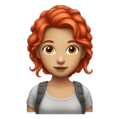 girl whit red hair sticker