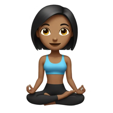 light brown yoga girl with bob length black hair sticker