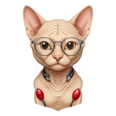 sfenks cat with glasses büst sticker