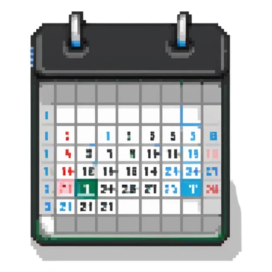 Calendar icon showing month view with highlighted date sticker