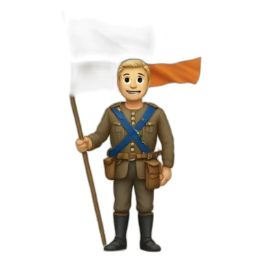 Dutch man with flag sticker