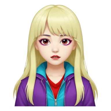  portrait-of-a-vampire-k-pop-idol,-wearing-a-stylish-streetwear-outfit-with-layered-colorful-clothing,-long-hair-with-bangs,-makeup,- sticker