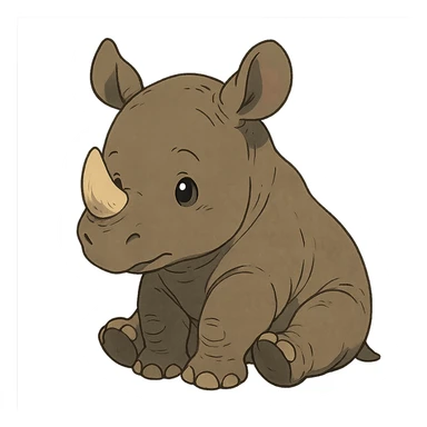 baby rhino sticker