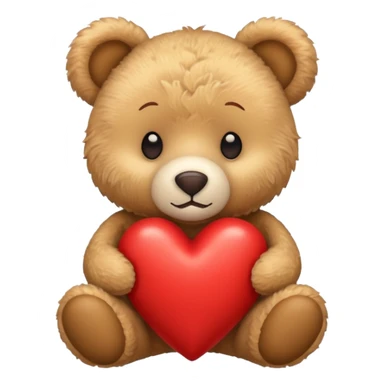 corazón rojo con osito debajo  sticker