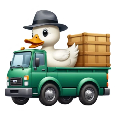 duck driving a truck sticker