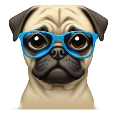 Pug in sunglasses sticker