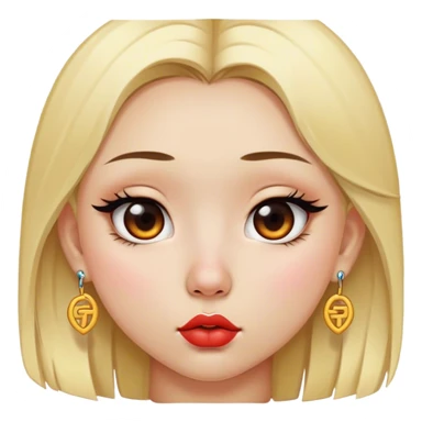 Girl with blonde hair piercing on the nose thick lips and Chinese eyes sticker
