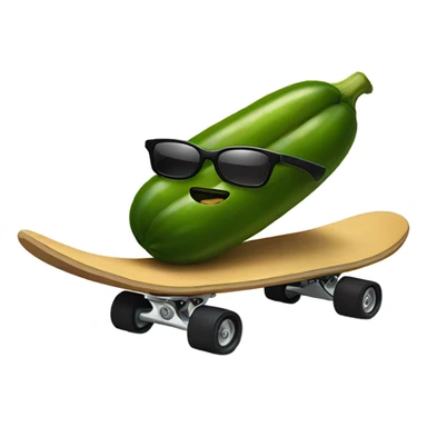 Pickle with sunglasses riding skateboard sticker