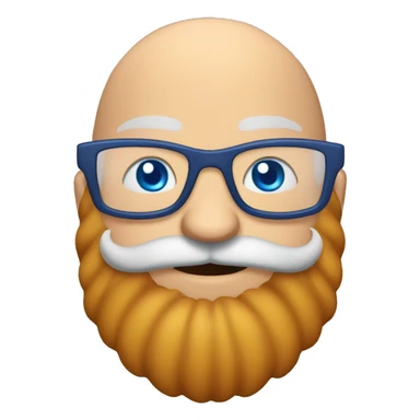 bald big red beard blue eyes teacher bees flying around sticker