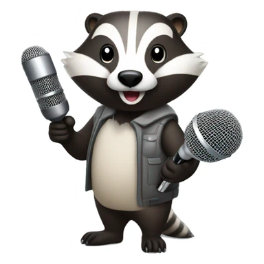badger with microphone sticker