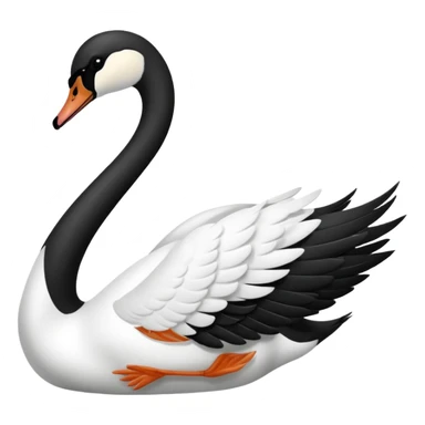 black and white swan sticker