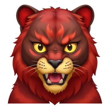 cara de una pantera enojada animal  de color rojo sticker
