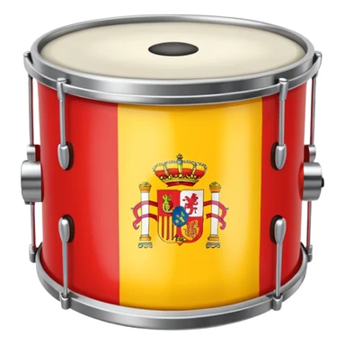 Quiero un emoji que sea un tambor de metal con la bandera de España  sticker