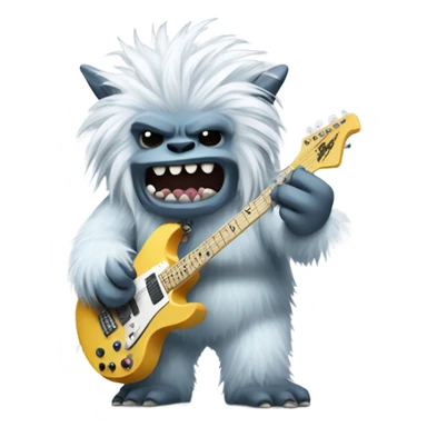 A punk yeti playing guitar  sticker