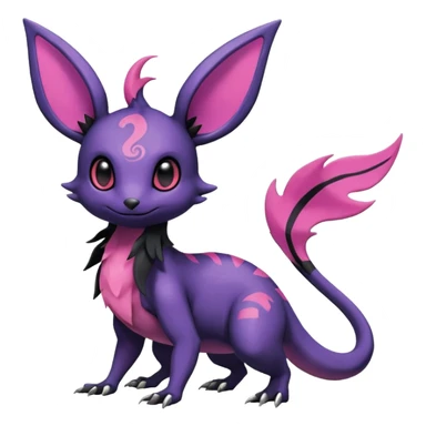 Rare exotic cute epic aesthetic Salandit-Eevee-Noibat-species-Fakemon-hybrid-creature, with markings, full body sticker