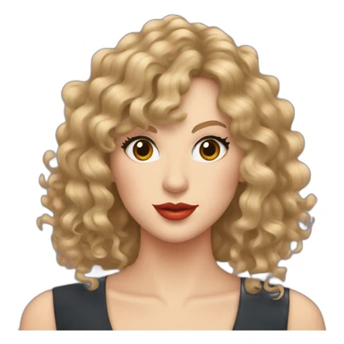 Taylor swift with curly hair sticker