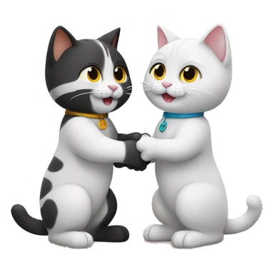 Two cats shaking hands sticker