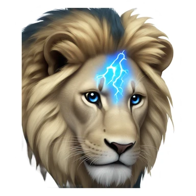 Electric blue lion sticker