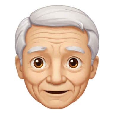 Abuelo hombre, ojos cafés, muchas arrugas, aspecto feliz, el pelo debe ser blanco no morado. sticker