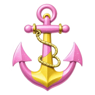 glitter pink and yellow anchor sticker
