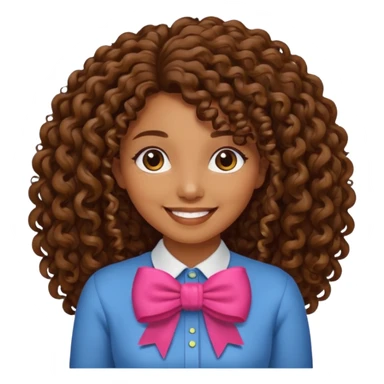 👩‍🦱🎀 brown skin,curly long heir  sticker