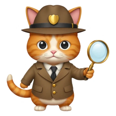 A ginger cat in a detective attire sticker