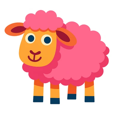 a cute sheep, vibrant toon style sticker