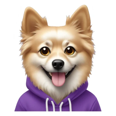 spitz in a purple sweatshirt  sticker