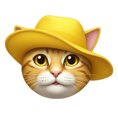 funny cat in a yellow hat sticker