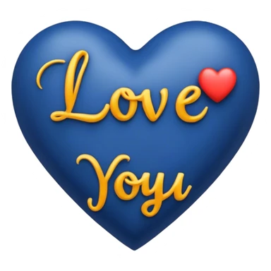 Dark Blue heart with the words Love You Ry in the middle  sticker