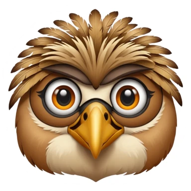 desert bird face sticker