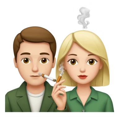 Two romantic peoples  smoking a joints sticker