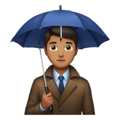 Man with umbrella , streetlight reflection, Midnight Wander. sticker