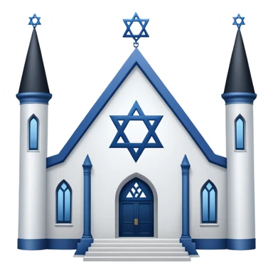 reform jewish synagogue similar to historical religious architecture in europe. the building should be white in color, feature gothic architectural elements and star of david as main symbol. no crosses, christian symbols, the color blue and any visual associations with israel. ios style. sticker