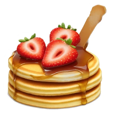 Pancake stick with syrup and strawberries sticker