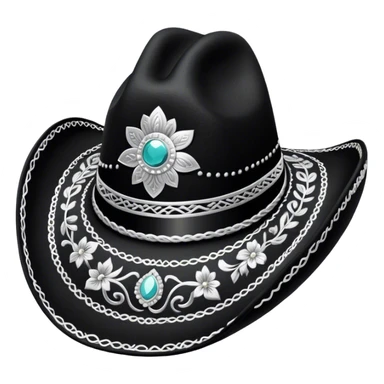 mexican charro sombrero made of black felt sticker