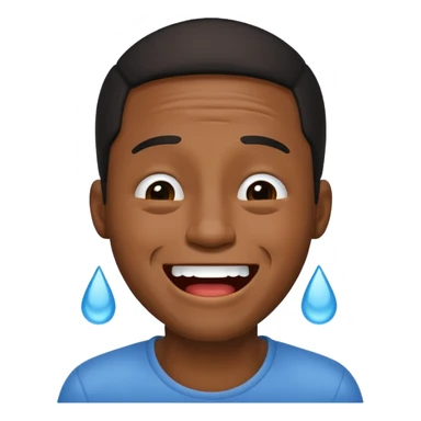 Blakc man laughing crying sticker