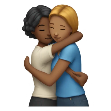two women hugging one shorter sticker