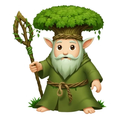moss druid character slicing air with vine “no” sign sticker