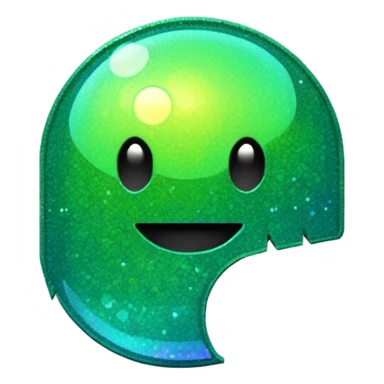 Glitter Green Pacman sticker
