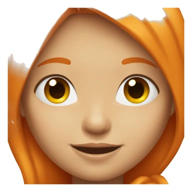 smiley emoji with orange hair girl sticker