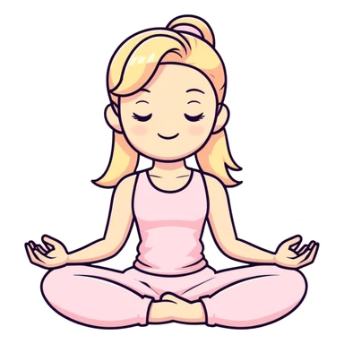 blonde yoga girl light pink clothes n sticker