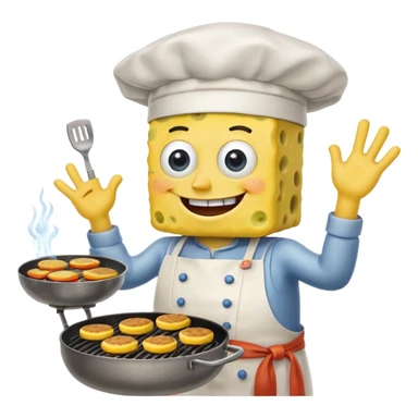 SpongeBob cooking Krabby patties sticker
